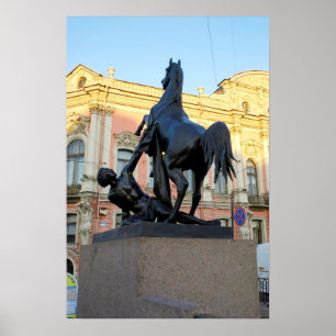 Skulpturen der Anichkov-Brücke in St. Petersburg Poster