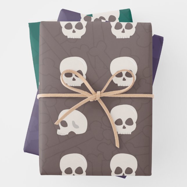 Skulpturen im Knochenhintergrund Geschenkpapier Set (Beispiel)
