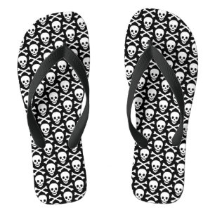 Skulpturen Schwarz-Weiß-Muster Flip Flops