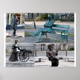 Skulpturen & Statuen in Dublin Irland  Poster