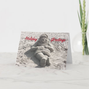 Skulpturen Weihnachtskarte Sand Weihnachtsmann Feiertagskarte