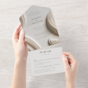 Skulpturenfluss in einer Hochzeitsreise All In One Einladung