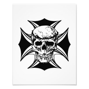 Skulpturenkralle Cross Goth Biker Art Fotodruck