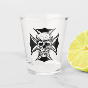 Skulpturenkralle Cross Goth Biker Art Schnapsglas