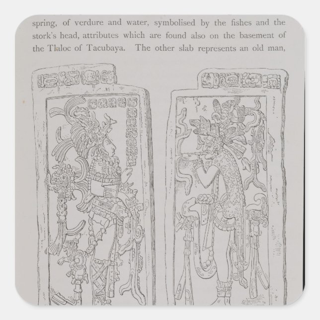 Skulpturierte Steine aus dem 'Tempel der Quadratischer Aufkleber (Vorderseite)