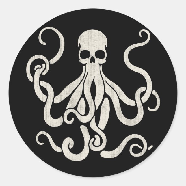 Skultopus Runder Aufkleber (Vorderseite)