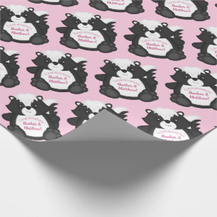 Skunk Baby Dusche Pink Geschenkpapier