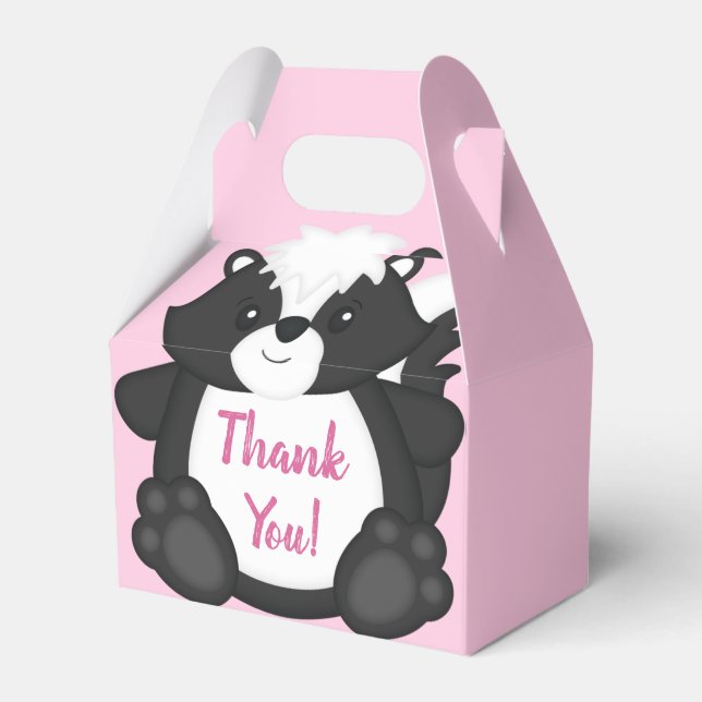 Skunk Baby Dusche Pink Geschenkschachtel (Vorderseite)