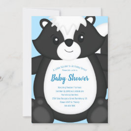 Skunk Baby Shower Blue Einladung