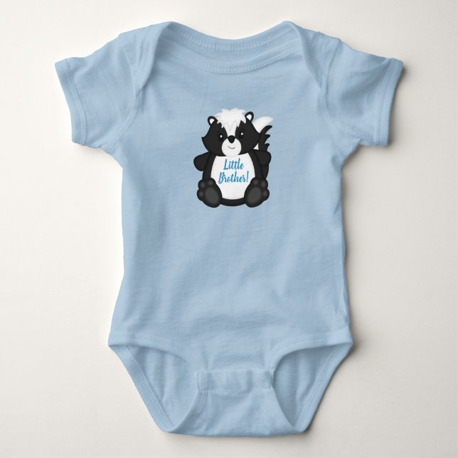 Skunk Baby Shower Blue Strampler (Vorderseite)