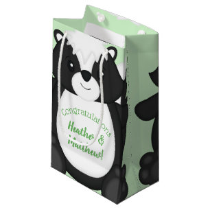 Skunk Baby Shower Green Kleine Geschenktüte