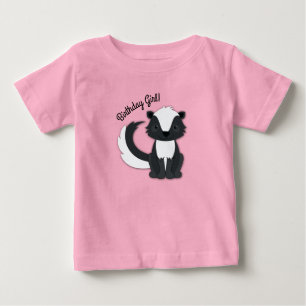 Skunk Birthday Girl Party Kids Baby T - Shirt