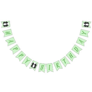 Skunk Birthday Party Green Wimpelkette