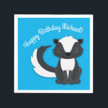 Skunk Birthday Party Kids Serviette<br><div class="desc">Feiern Sie den Geburtstag Ihres Kindes mit diesem bezaubernden Schnupfen Geburtstagsgeschenk! Ideal für eine Waldtierfeier,  oder einfach nur für ein Kind,  das Lieben in den Schotten! Ein Party zum 1. Geburtstag für ein Baby!</div>