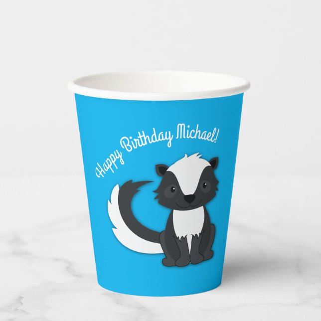 Skunk Birthday Party Pappbecher (Vorderseite)