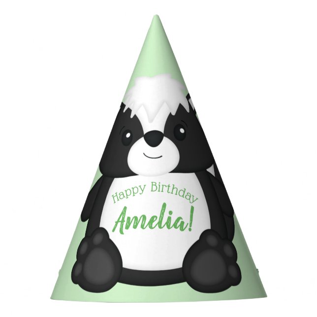 Skunk Birthday Partyhütchen (Vorderseite)