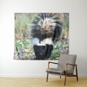 Skunk Black and White Wandteppich