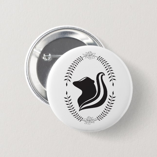 Skunk Cameo Silhouette Button (Vorne & Hinten)
