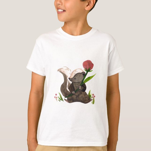 Skunk Chic: Monochrome Mischief T-Shirt (Vorderseite)