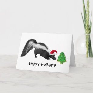 Skunk Christmas Card Karte