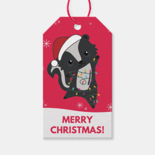Skunk Christmas Skunks Winter Animals Gift Tags Geschenkanhänger