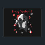 Skunk Christmas Skunks Winter Animals Postkarte<br><div class="desc">Skunk for Christmas with fairy lights. Funny animals with ohrs and snow to the holidays. Also funny for Christmas in July. Stinkiers are sweet animals and perfect for Christmas.</div>