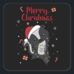 Skunk Christmas Skunks Winter Animals Quadratischer Aufkleber<br><div class="desc">Skunk for Christmas with fairy lights. Funny animals with ohrs and snow to the holidays. Also funny for Christmas in July. Stinkiers are sweet animals and perfect for Christmas.</div>