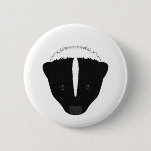 Skunk Face Button