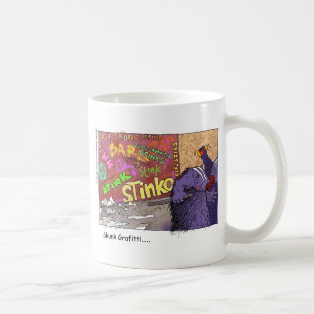Skunk Graffiti Funny Cartoon Gifts & T-Shirt Tasse (Rechts)