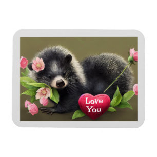 Skunk Hugging Blume Liebe You Magnet