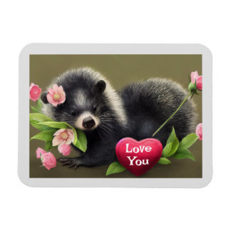 Skunk Hugging Blume Liebe You Magnet