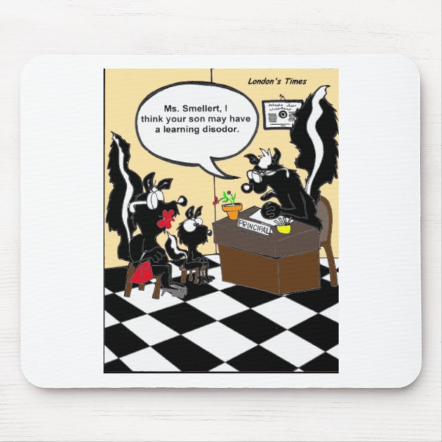 Skunk Learning Disodors Funny Gifts & T-Shirts Mousepad (Vorne)