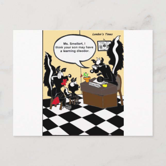 Skunk Learning Disodors Funny Gifts & T-Shirts Postkarte (Vorderseite)