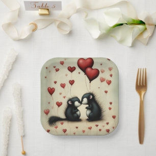 Skunk Liebe 1 Pappteller