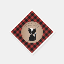 Skunk Lumberjack Kariert Baby Dusche Napkins Serviette