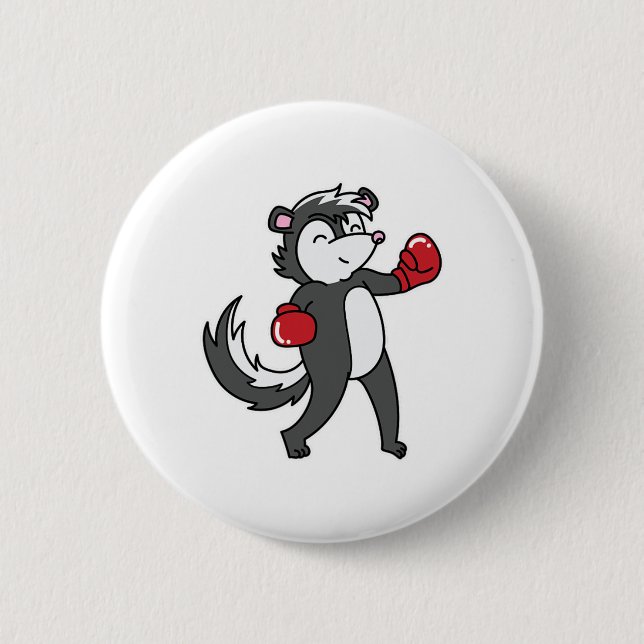 Skunk macht Boxing Button (Vorderseite)