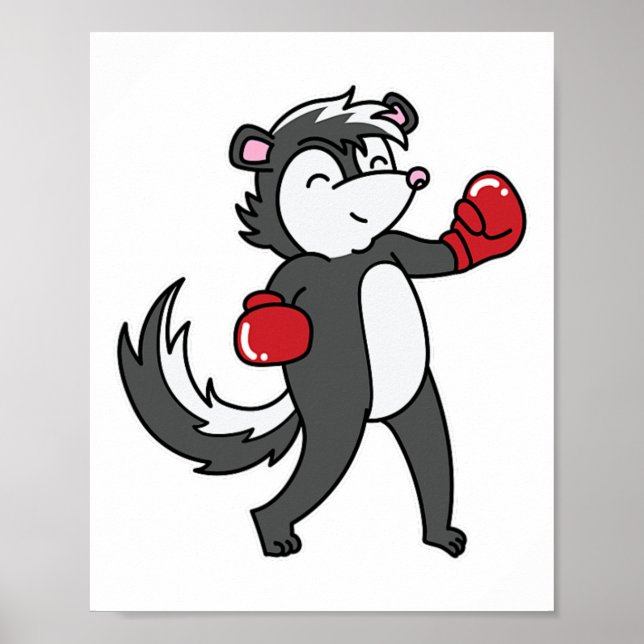 Skunk macht Boxing Poster (Vorne)