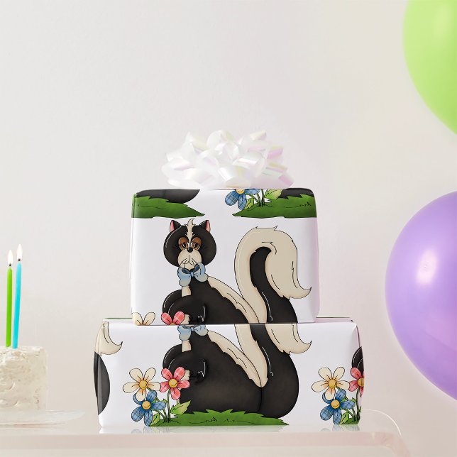 Skunk mit Blume Geschenkpapier (Von Creator hochgeladen)
