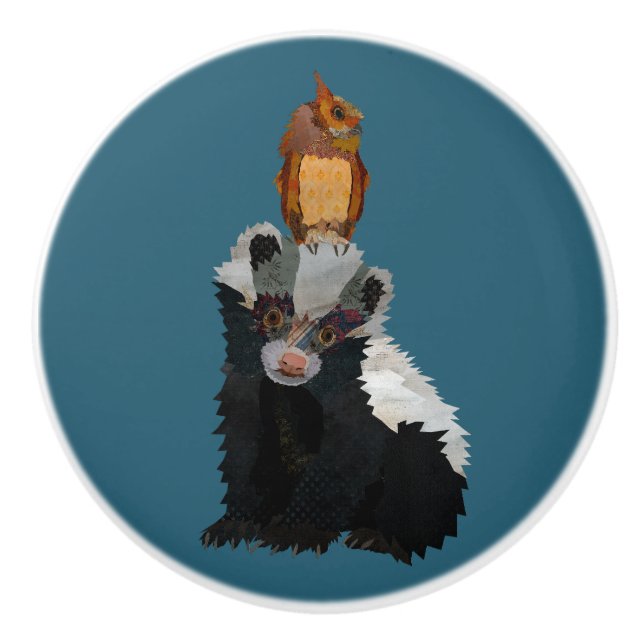 SKUNK & OWL KERAMIKKNAUF (Vorderseite)