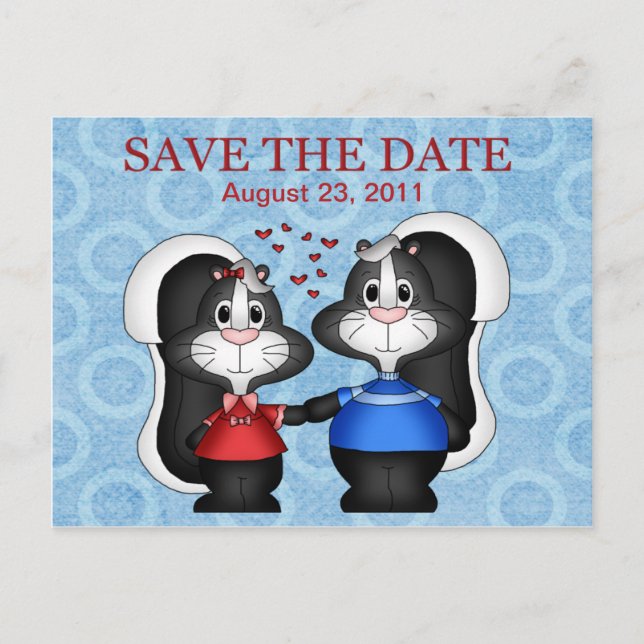 Skunk Save the Date Postcard Ankündigungspostkarte (Vorderseite)