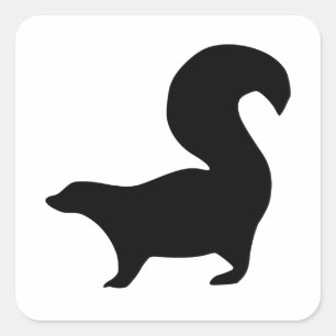 Skunk-Silhouette Quadratischer Aufkleber