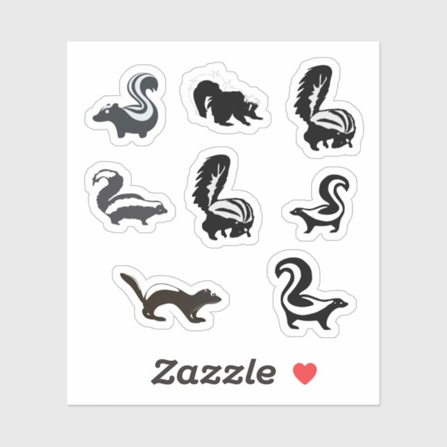 Skunk Stickers Aufkleber (Blatt)
