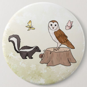 Skunk und Eule  Button