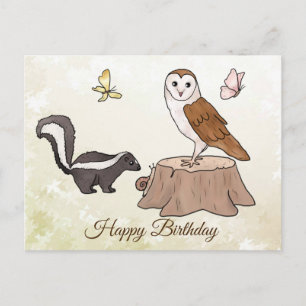 Skunk und Eule Postkarte