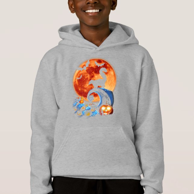 Skunk und Moon Halloween Silhouette Hoodie (Vorderseite)