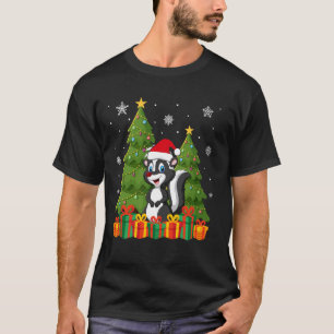 Skunk Xmas Tree Lights Weihnachtsmannmütze Weihnac T-Shirt