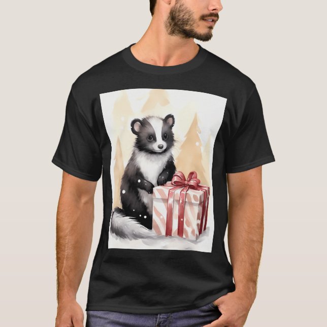 Skunks Snowy Überraschung T-Shirt (Vorderseite)