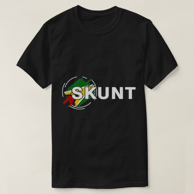 Skunt mit Guyana Flag Funny Patriotic Design  T-Shirt (Design vorne)