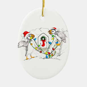 Skurril Alaskas Wildtiere Weihnachten Ovaler Weihn Keramikornament