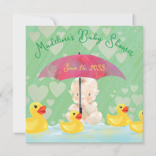 Skurril-antike Regenschirm-Baby-Party Einladung